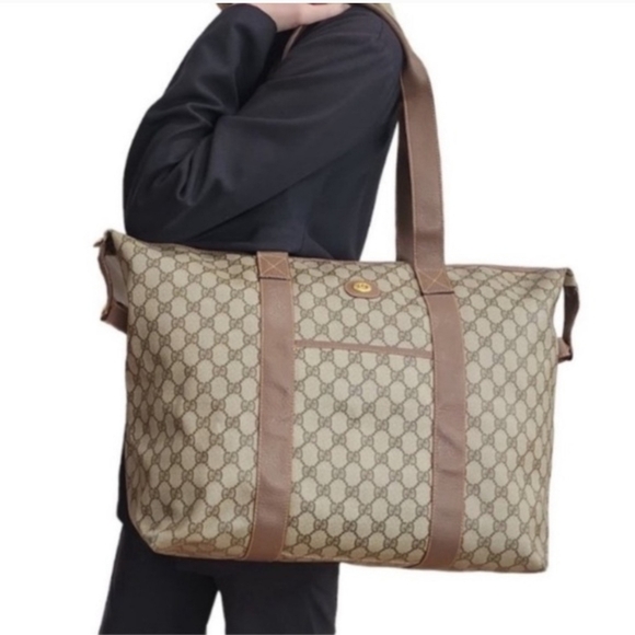 Gucci Other - Authentic Vintage Gucci GG Monogram Supreme Duffel Carry on Weekender Travel Bag
